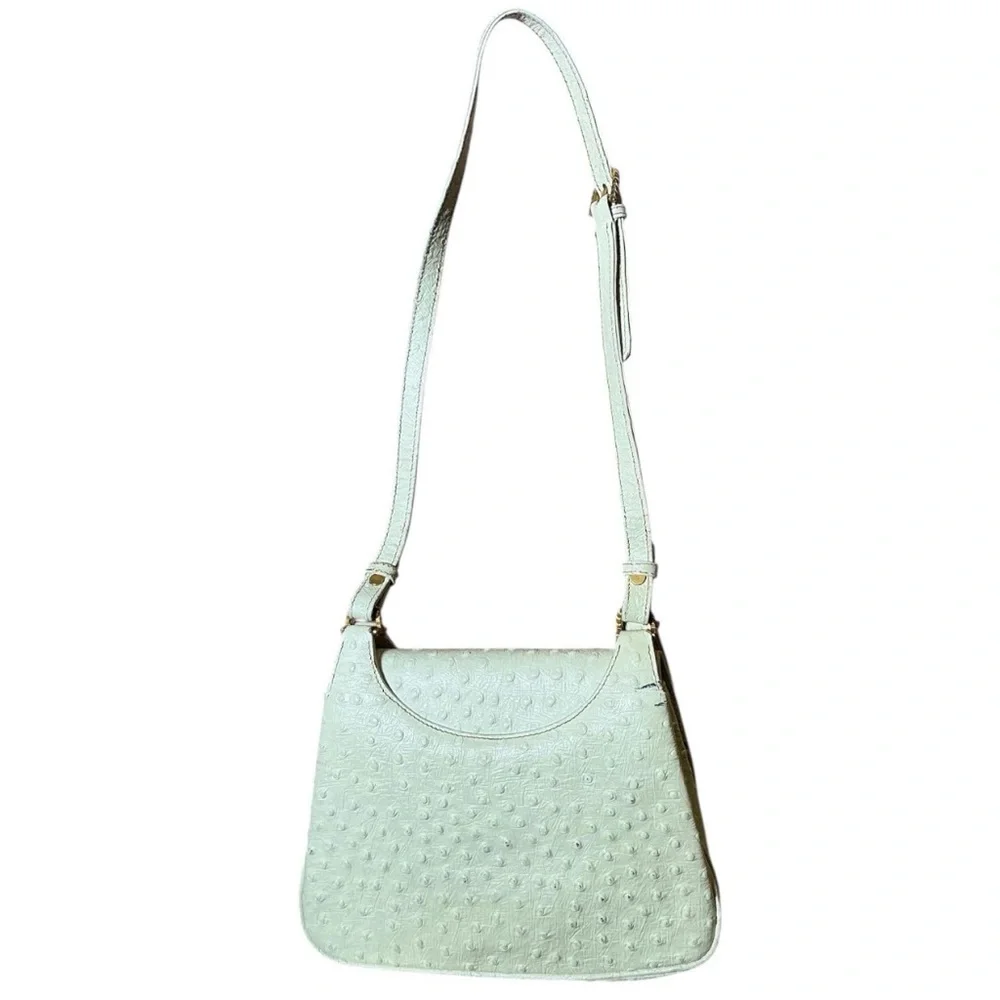 Vintage 1960s Gucci Ostrich White Leather Shoulder Bag - Picture 3 of 6